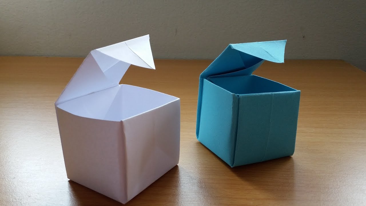 DIY How to Make Origami Gift Box that opens and closes Thaitrick
