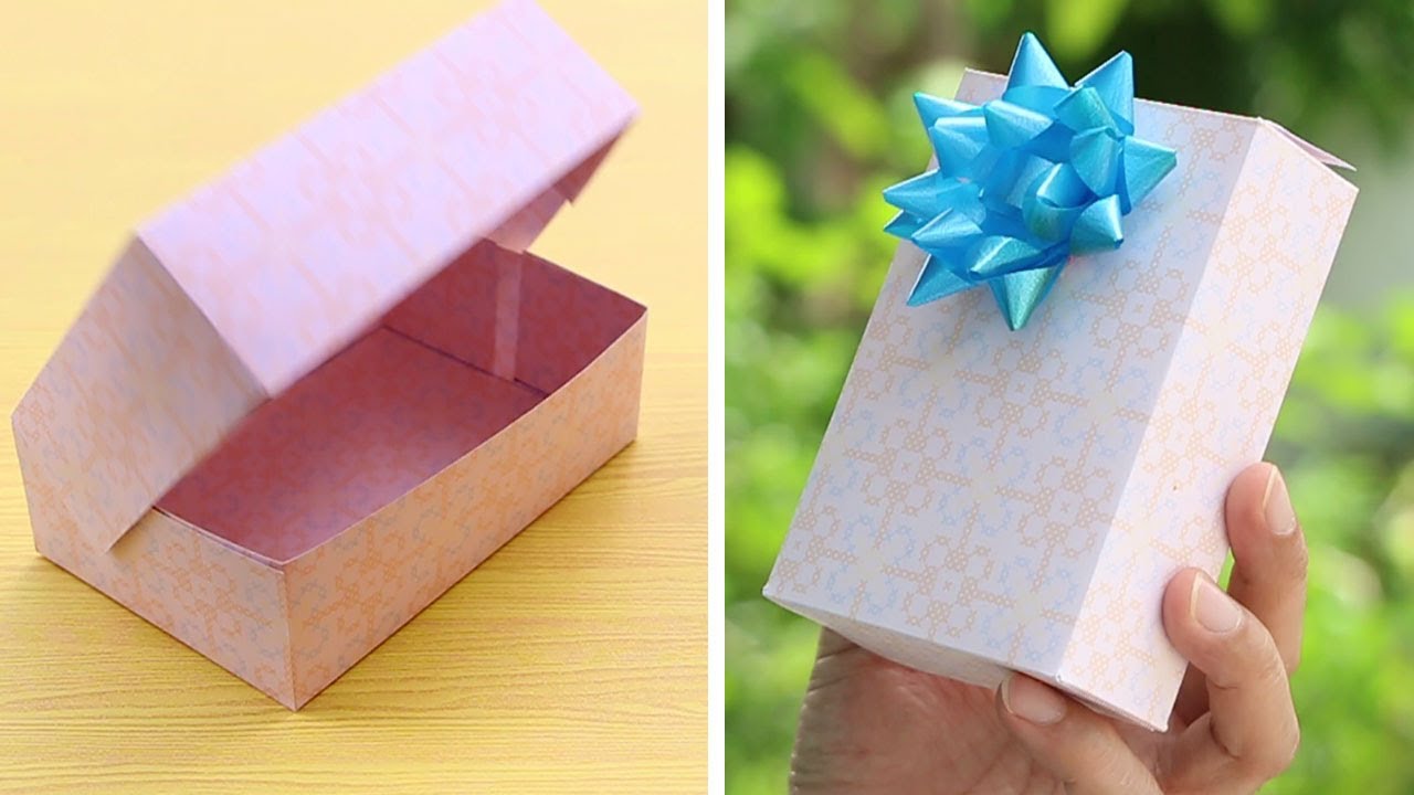 How To Make A Paper Gift Box With Lid Easy Thaitrick