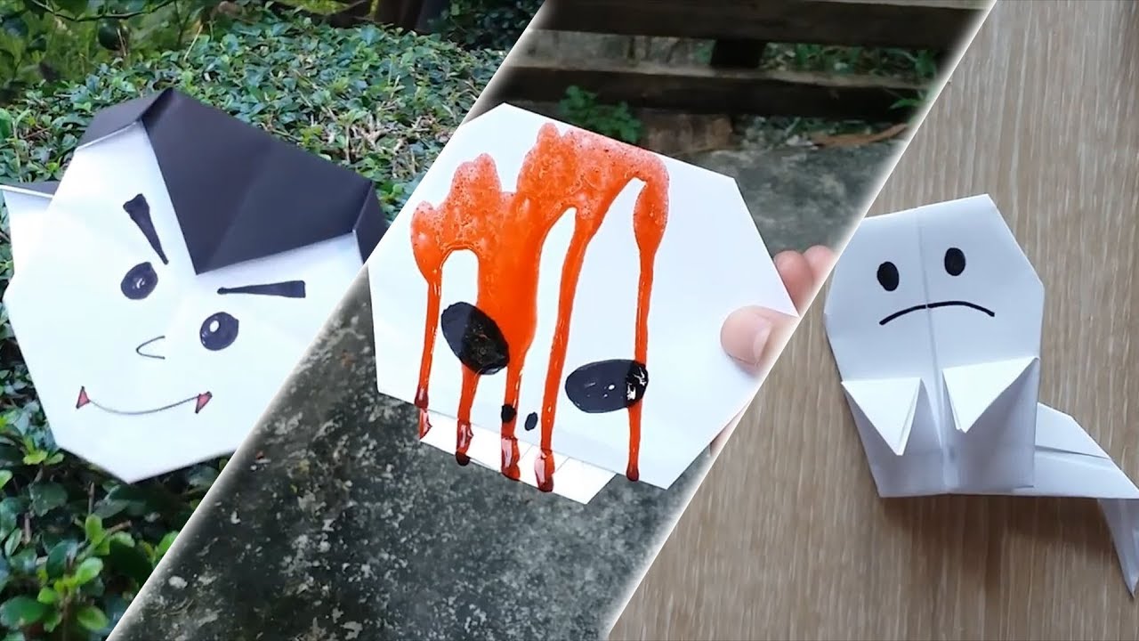 5 Halloween Origami easy - Thaitrick